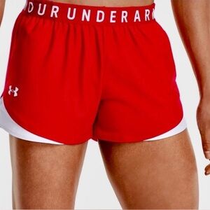 Under Armour Play Up  Red Athletic Shorts